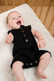 SLEEVELESS PLAYSUIT - BLACK