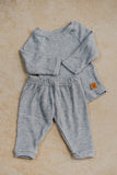 BABY LUXE RIB SET - GREY MELANGE