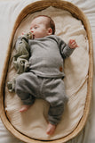 BABY LUXE RIB SET - GREY MELANGE