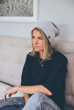 ADULT SLOUCHY BEANIE - LIGHT GREY MELANGE - Flynn Jaxon