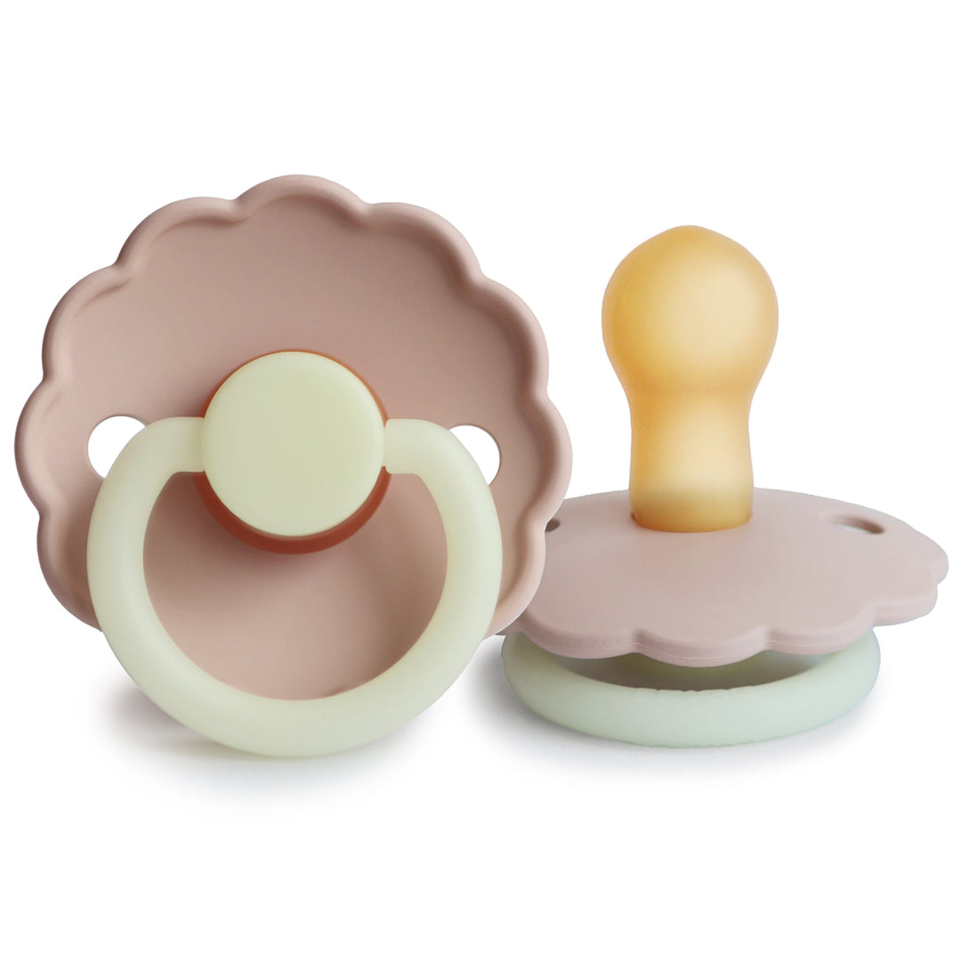 FRIGG Daisy Night Round Latex Pacifier | Size 1