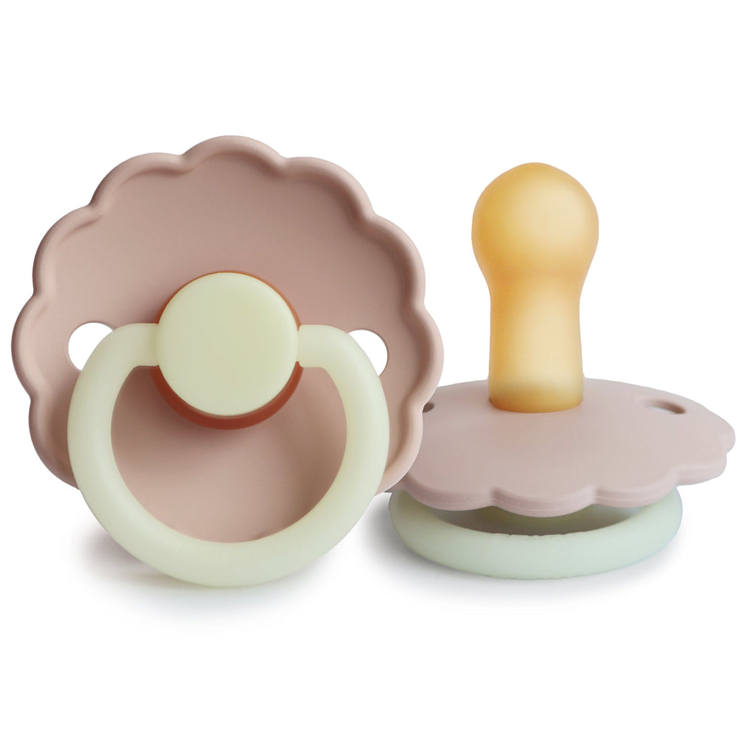 FRIGG Daisy Night Round Latex Pacifier | Size 2