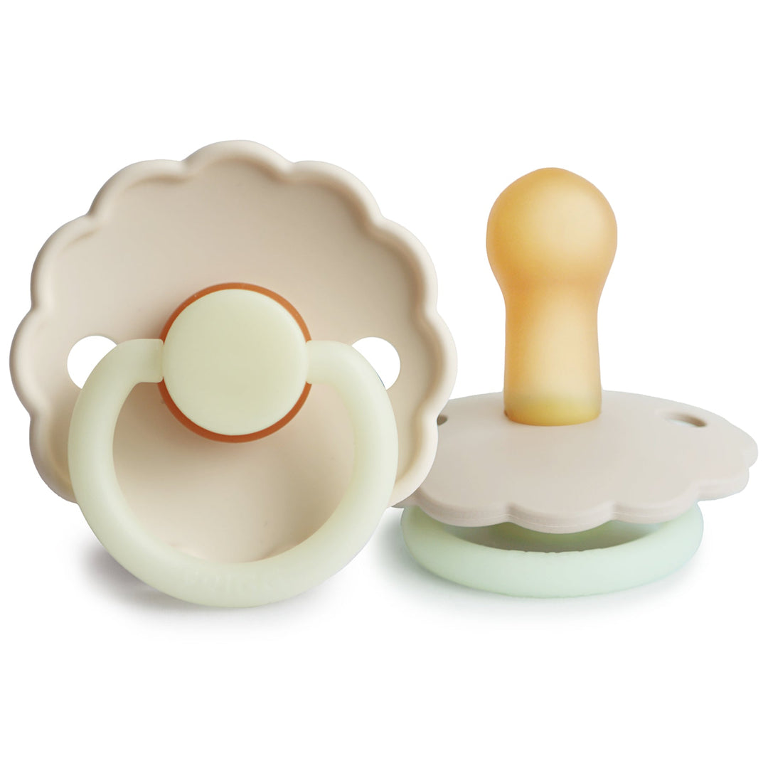 FRIGG Daisy Night Round Latex Pacifier | Size 2
