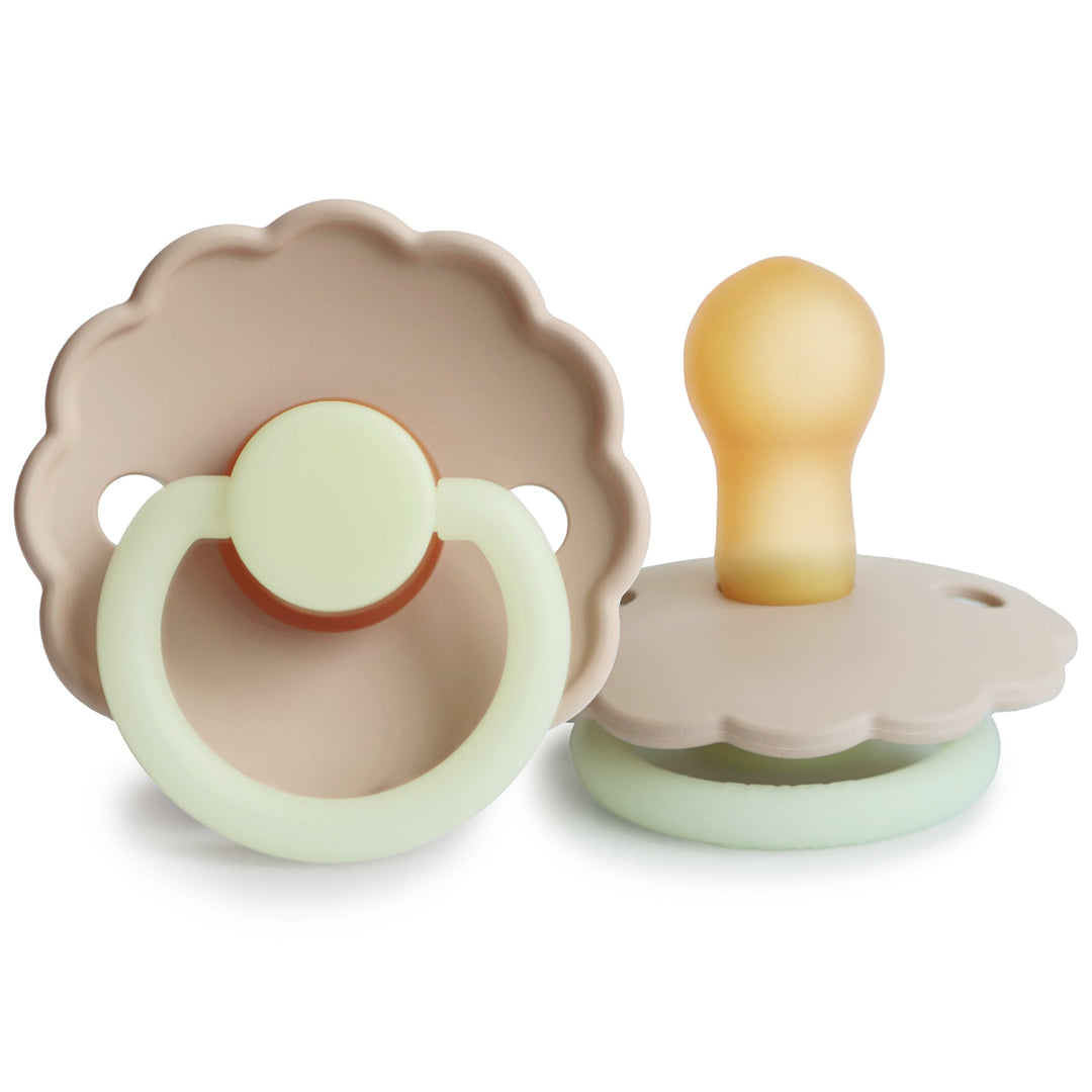 FRIGG Daisy Night Round Latex Pacifier | Size 1