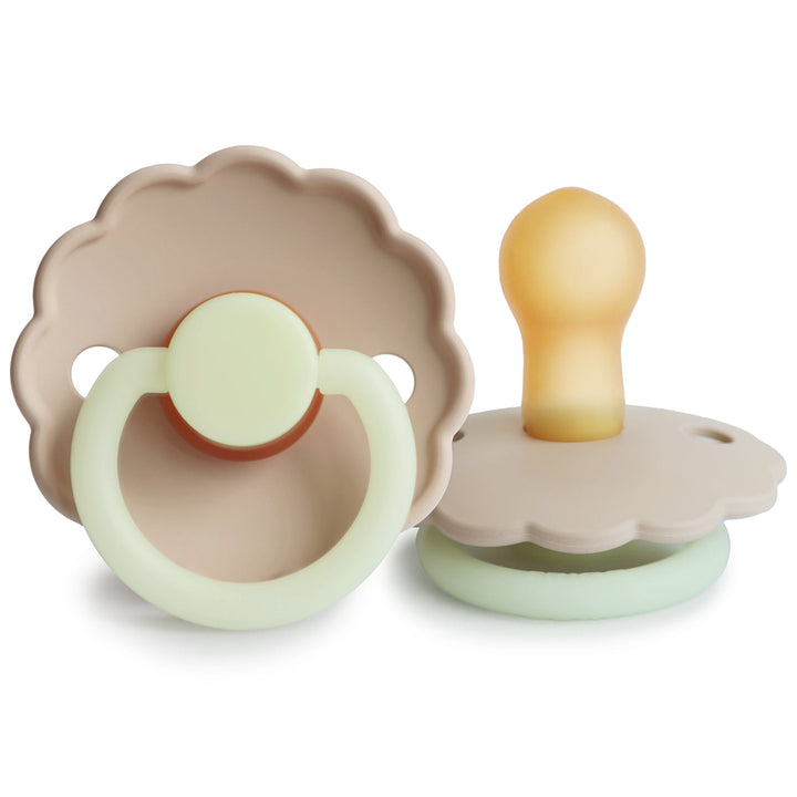 FRIGG Daisy Night Round Latex Pacifier | Size 1