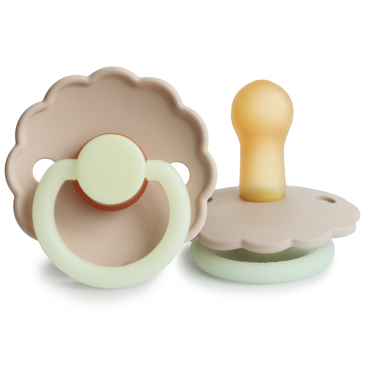FRIGG Daisy Night Round Latex Pacifier | Size 2