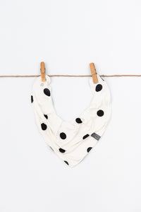 BANDANA BIB - PIPER (White + Black Spot)