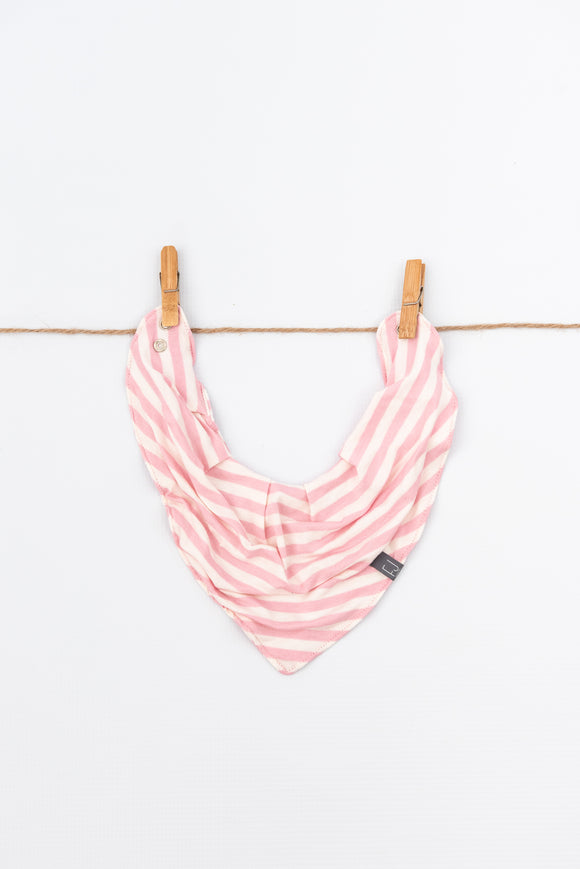 BANDANA BIB - IRIS (Milk + Pink Stripe)