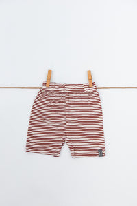 BIKER SHORTS - BURGUNDY STRIPE