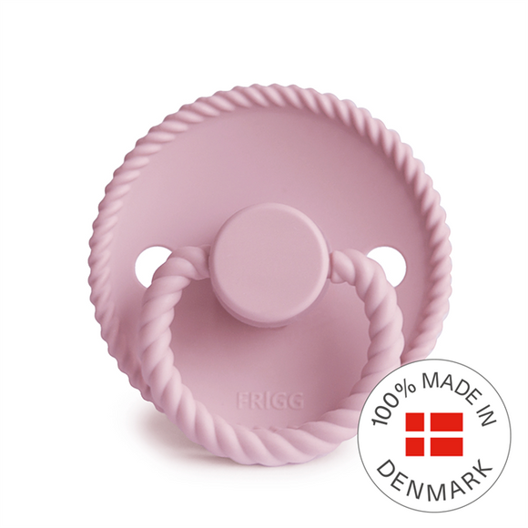 FRIGG Rope - Round Silicone Pacifier - Baby Pink