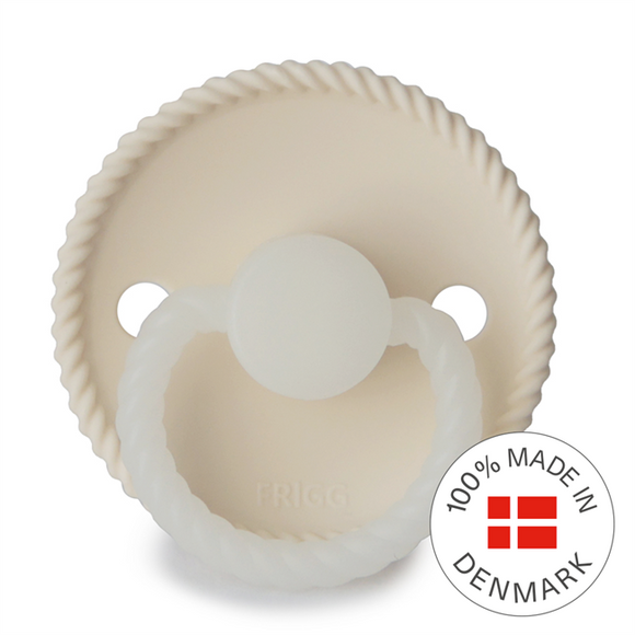 FRIGG Rope Night - Round Silicone Pacifier - Cream Night