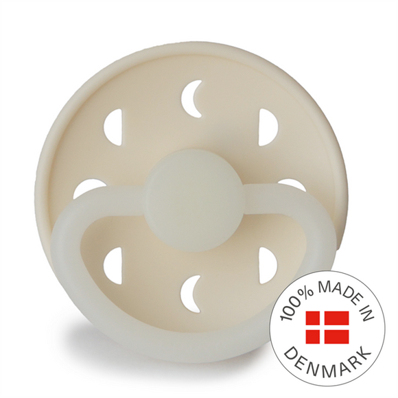 FRIGG Moon Night - Round Silicone Pacifier - Cream