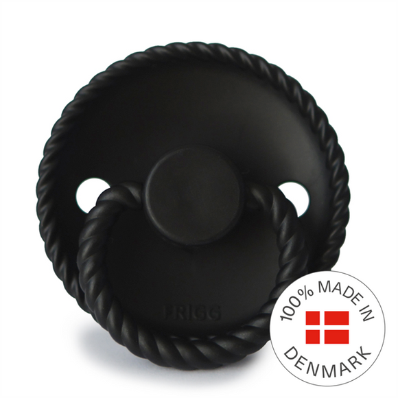 FRIGG Rope - Round Silicone Pacifier - Jet Black