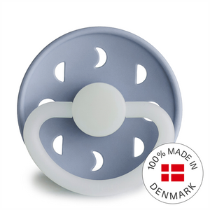 FRIGG Moon Night - Round Silicone Pacifier - Powder Blue