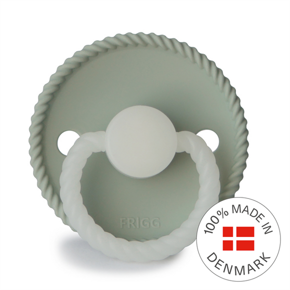 FRIGG Rope Night - Round Silicone Pacifier - Sage Night