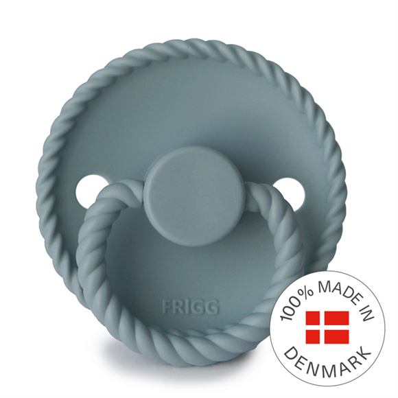FRIGG Rope - Round Silicone Pacifier - Stone Blue