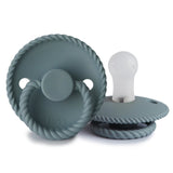 FRIGG Rope - Round Silicone Pacifier - Stone Blue