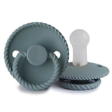 FRIGG Rope - Round Silicone Pacifier - Stone Blue