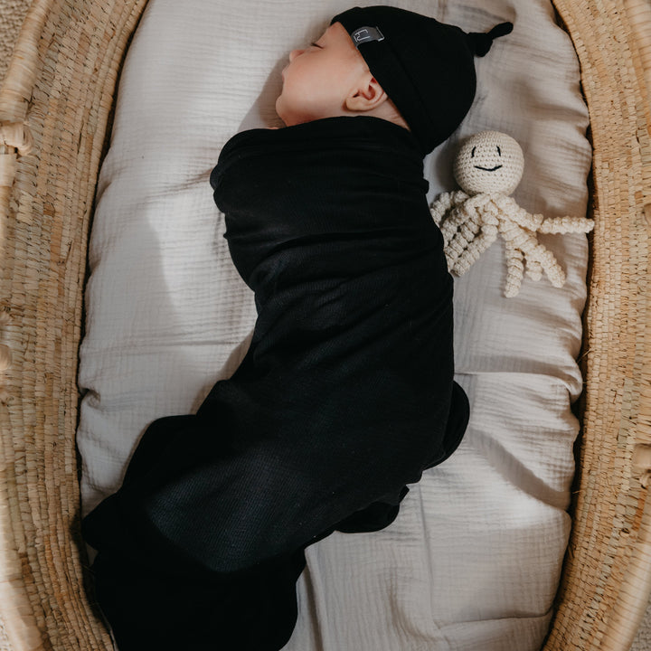 Knot Beanie Swaddle Set Bundle | Black