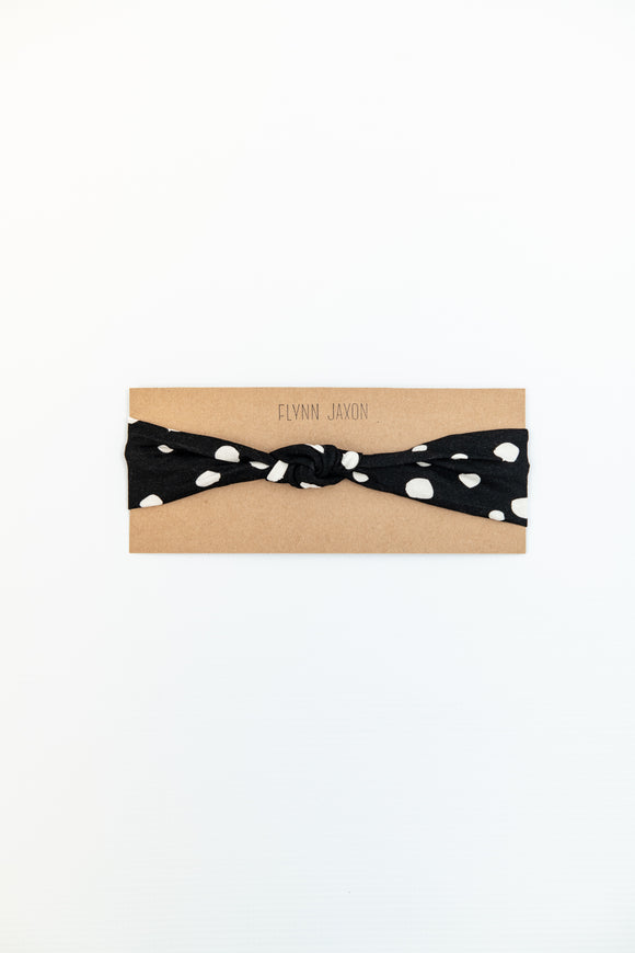 HEADBAND - EVIE (Black+White Painted Spot) - Flynn Jaxon