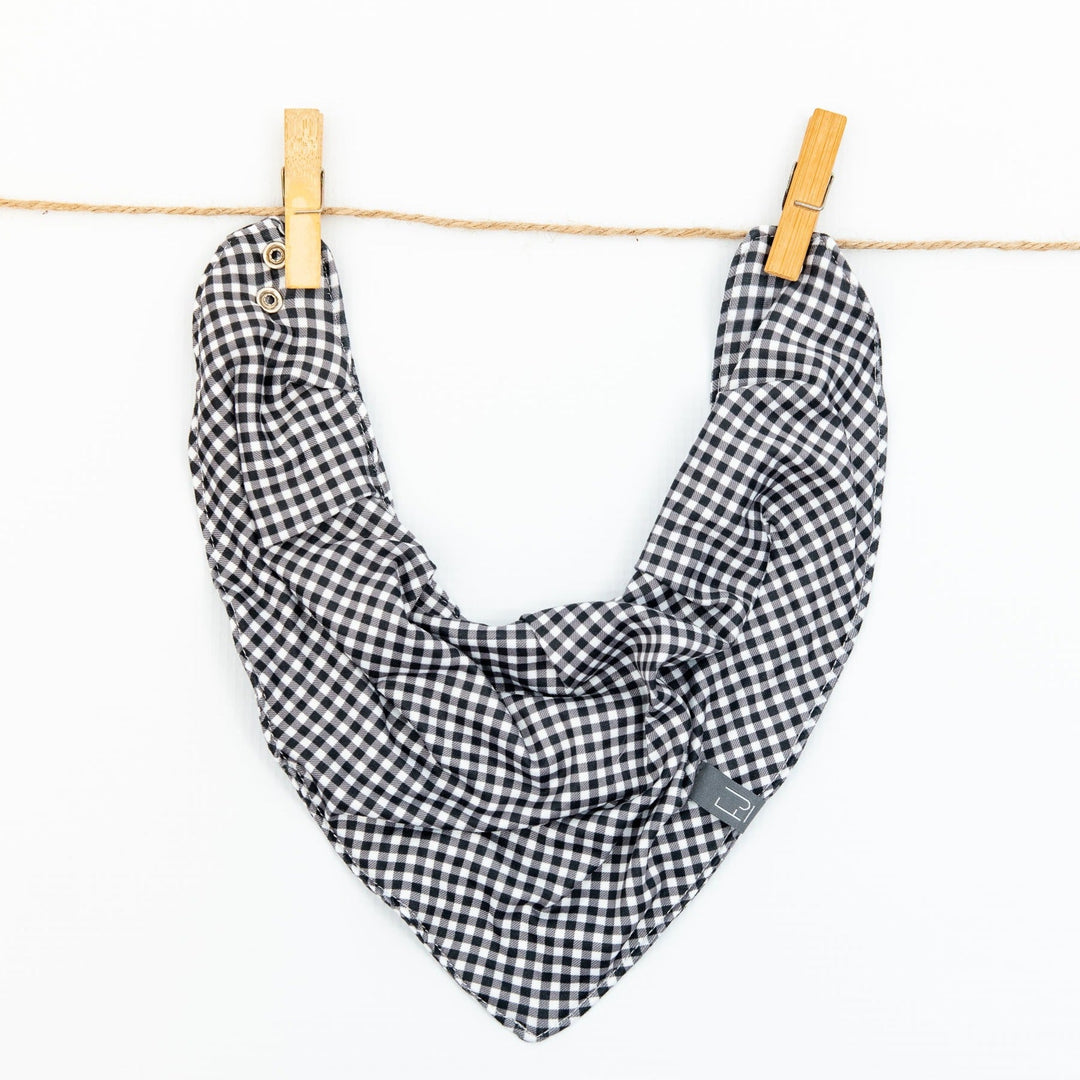 BANDANA BIB - NOVA (Black+White Gingham) - Flynn Jaxon
