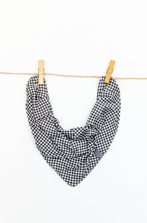 BANDANA BIB - NOVA (Black+White Gingham) - Flynn Jaxon