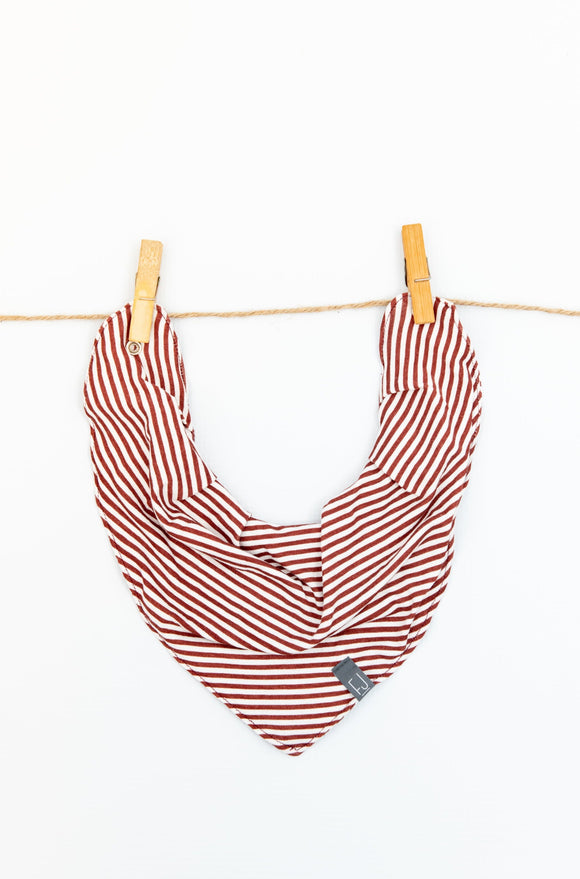 BANDANA BIB - OLLY (Burgundy+White Stripe) - Flynn Jaxon