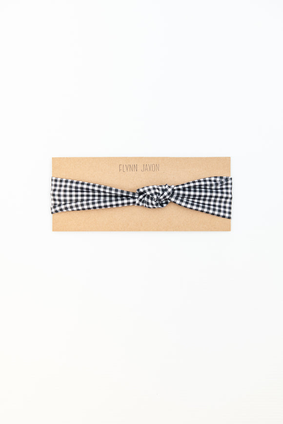 HEADBAND - STELLA (Black+White Gingham) - Flynn Jaxon