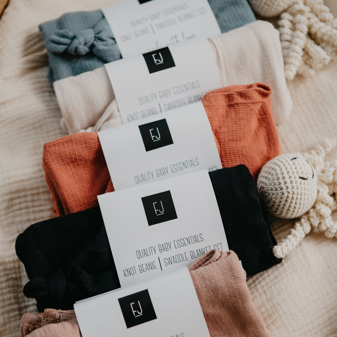 Knot Beanie Swaddle Set Bundle | Black