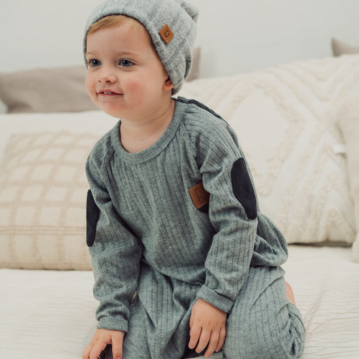 Raglan Onesie | Stevie (Light Grey)