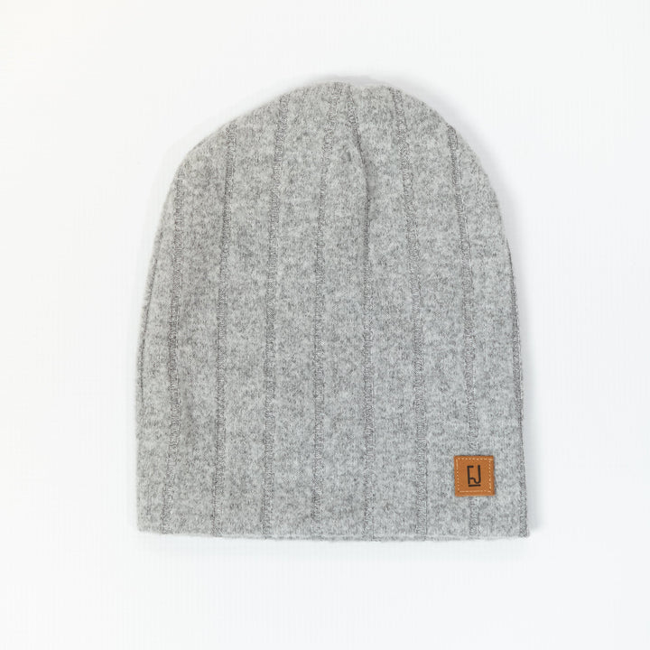 Slouchy Beanie | Zion (Grey Brushed Rib Knit)