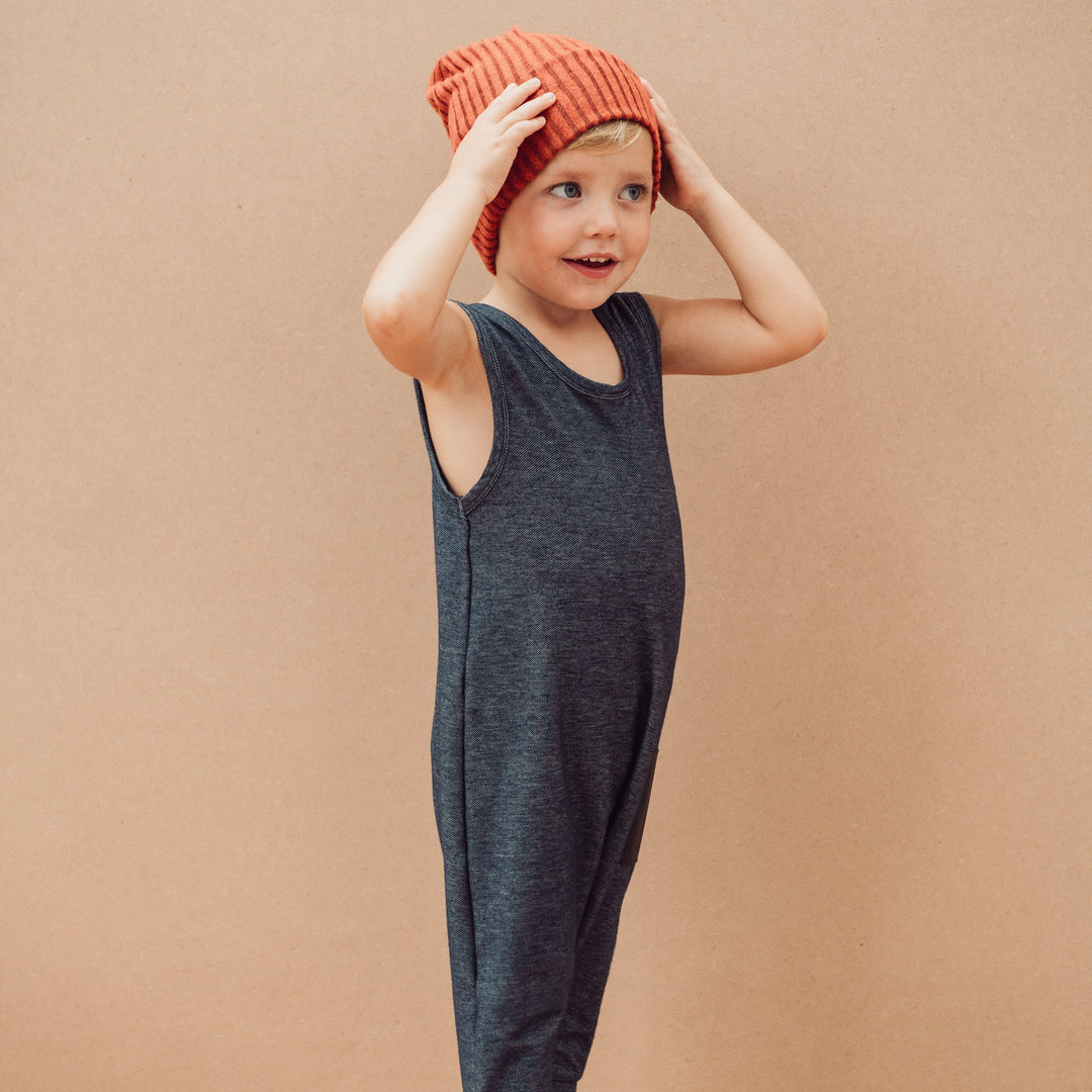 SLOUCHY BEANIE - OTIS (Rust Brushed Rib Knit) - Flynn Jaxon