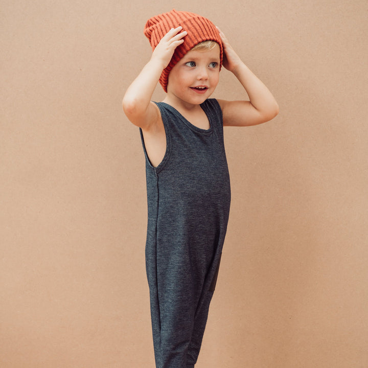 SLOUCHY BEANIE - OTIS (Rust Brushed Rib Knit) - Flynn Jaxon