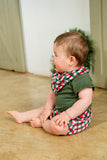 BABY VEST - GREEN SHORT SLEEVE