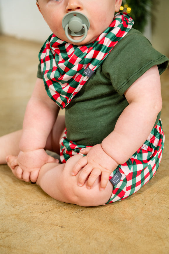 BANDANA BIB - JOLLY (Christmas Gingham)