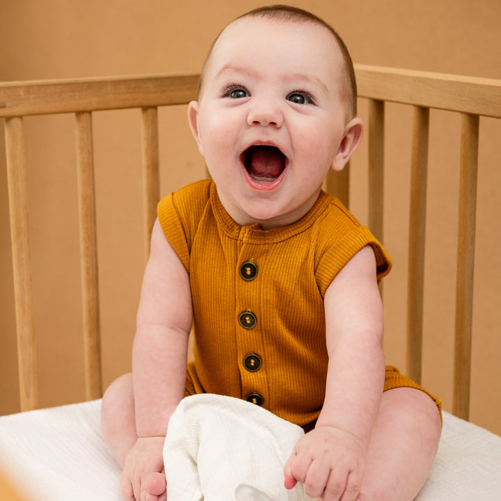 Sleeveless Playsuit | Mustard