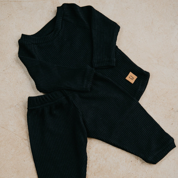 Baby Luxe Rib Set | Black