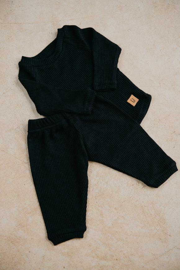 BABY LUXE RIB SET - BLACK