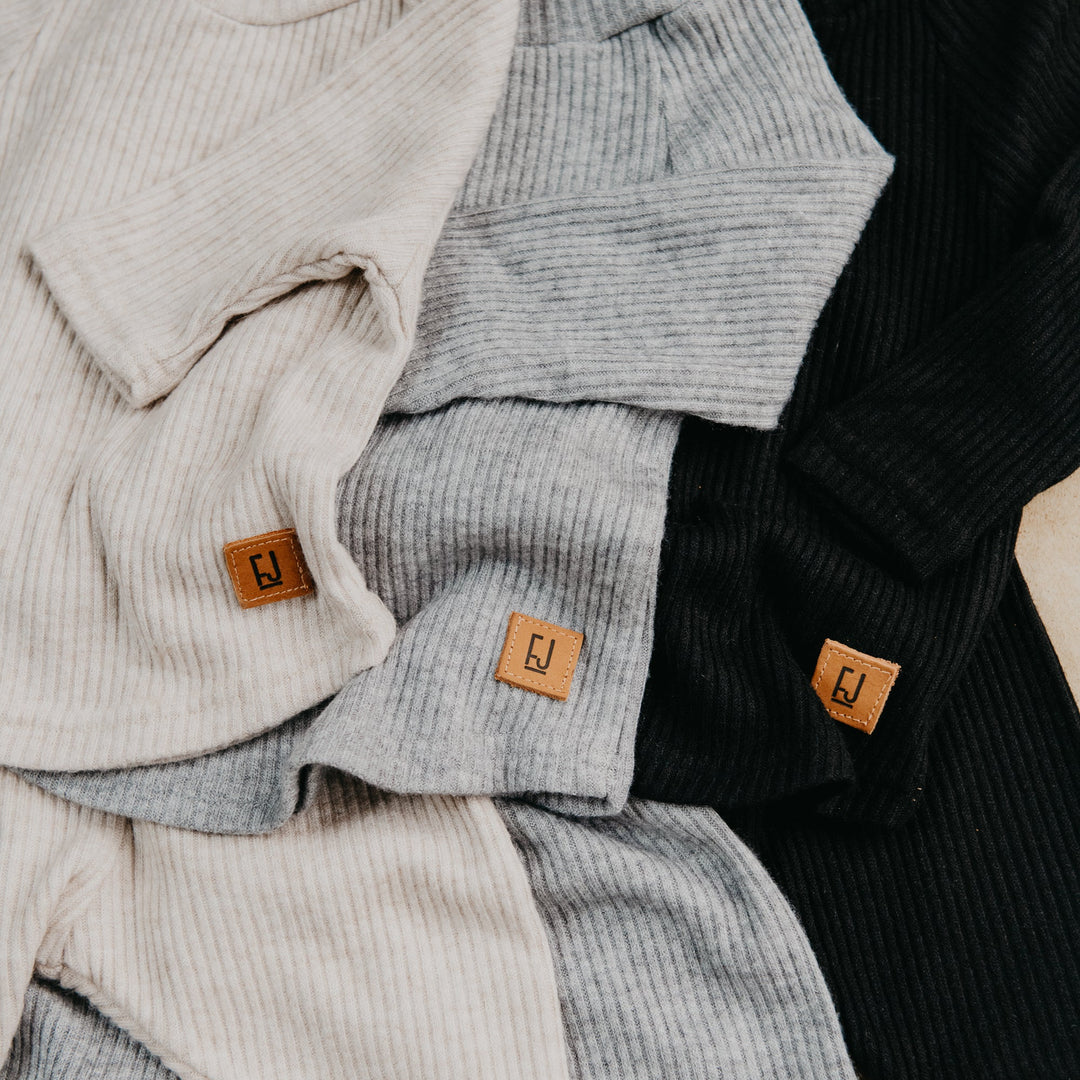 Baby Luxe Rib Set | Grey Melange