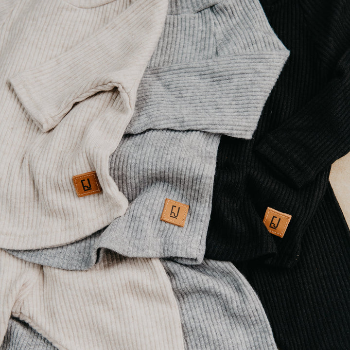 Baby Luxe Rib Set | Grey Melange