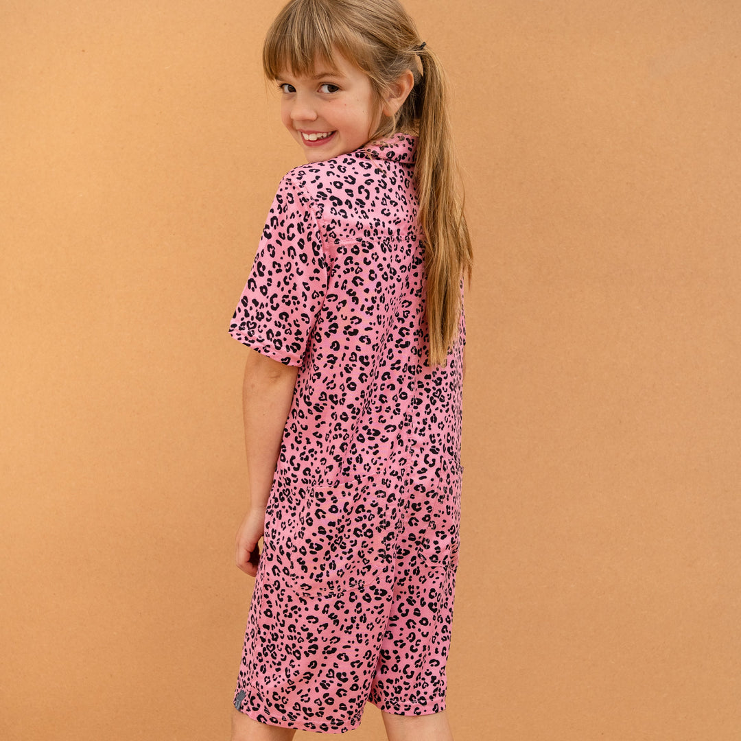 Summer Boilersuit | Pink Leopard
