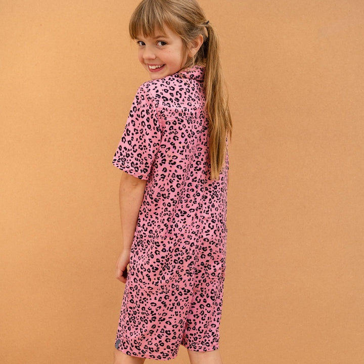 Summer Boilersuit | Pink Leopard