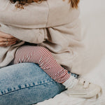 Burgundy + White Stripe