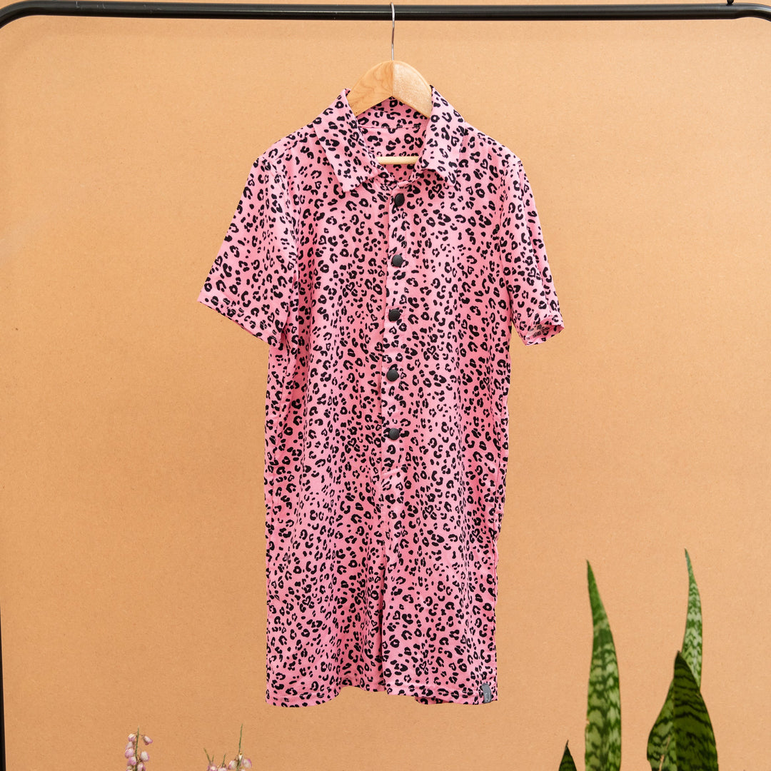 Summer Boilersuit | Pink Leopard