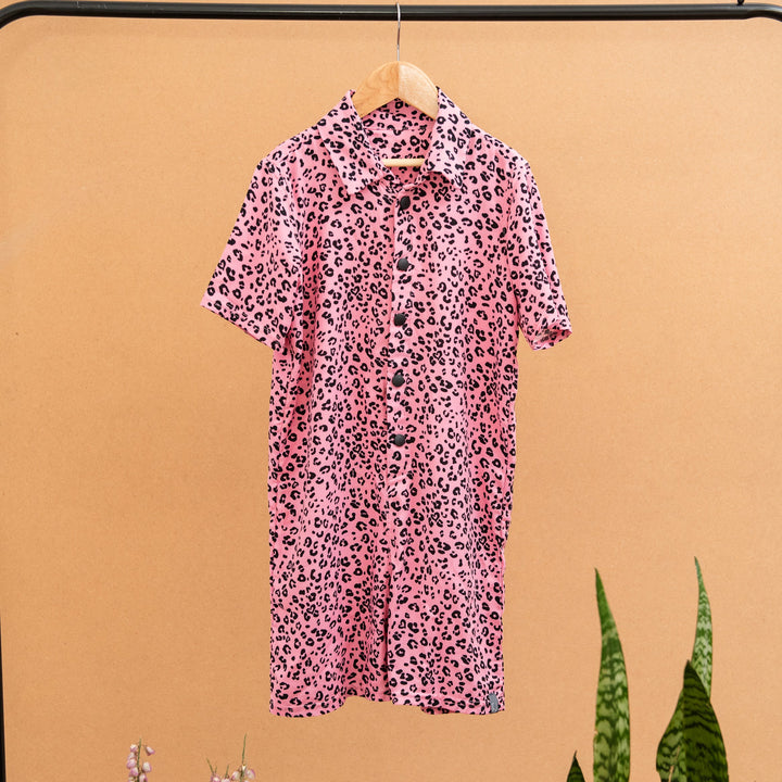 Summer Boilersuit | Pink Leopard