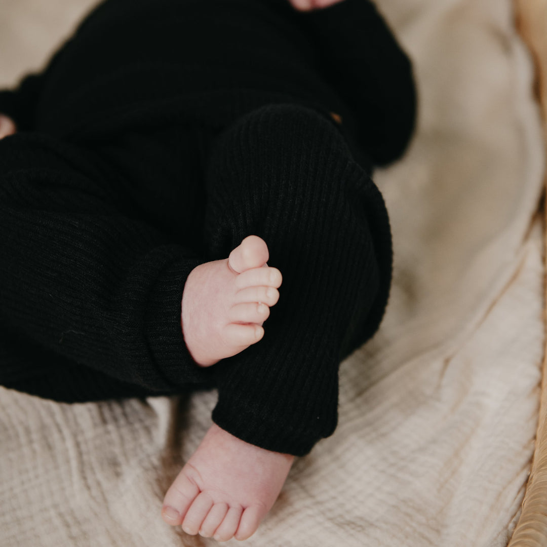 Baby Luxe Rib Set | Black