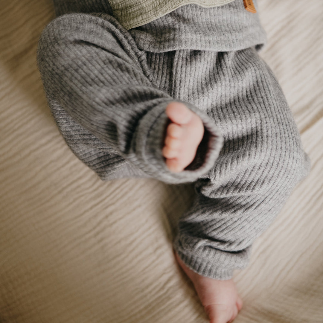 Baby Luxe Rib Set | Grey Melange