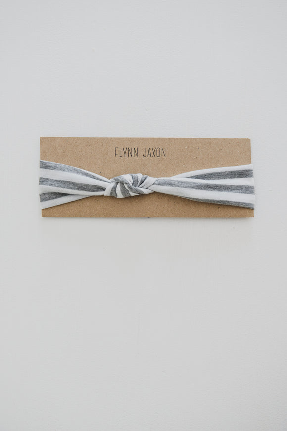 HEADBAND - ELLIE (Grey+White Stripe) - Flynn Jaxon