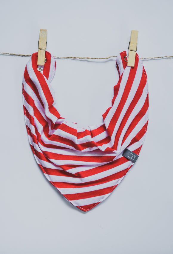 BANDANA BIB - MERRY (Red + White Stripe) - Flynn Jaxon