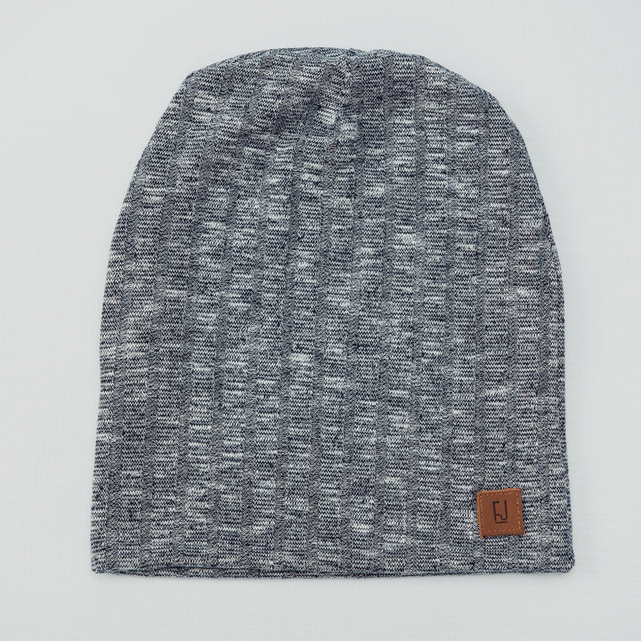 SLOUCHY BEANIE - LUKA (Blue Rib Knit) - Flynn Jaxon